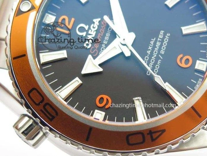 0127 Planet Ocean SS Bp Maker 45mm Orange Bezel On SS Bracelet A DailyWear 8216